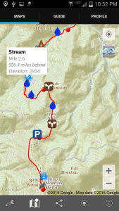 Screenshot of water notifiction in app