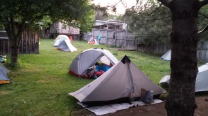 Tents behind the Nolichucky Hostel and Outfitters, Erwin, TN